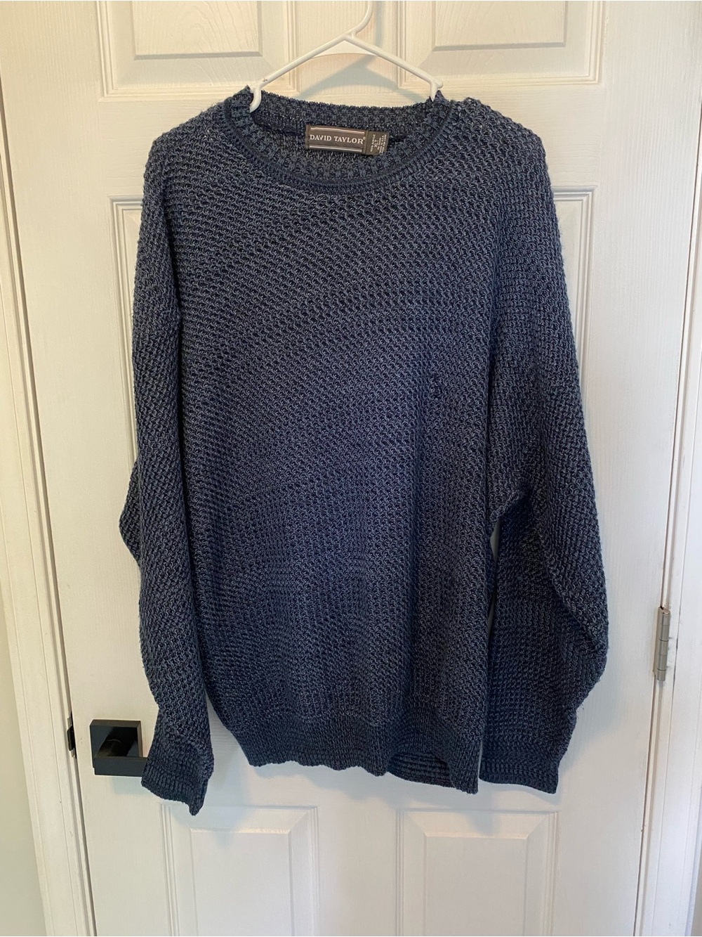 David Taylor Men's Dark Navy Chunky Crewneck Sweater